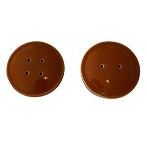 Vintage Mid Century Salt & Pepper Shakers - Caramel Glaze